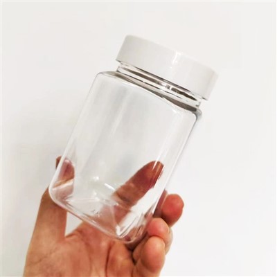 Pots carrés en plastique de 350 ml avec couvercles blancs